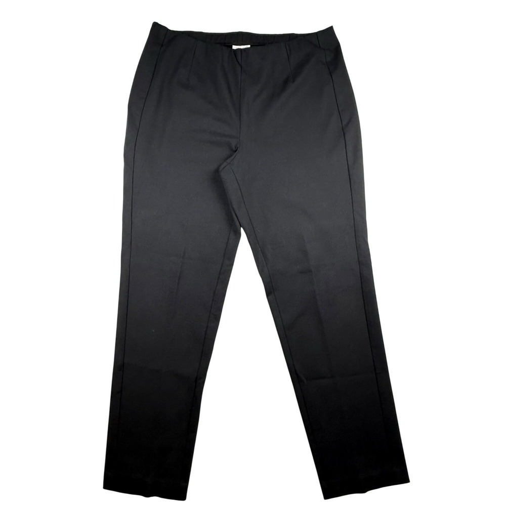 J Jill Ponte Slim Leg Pants L Black Pull On Stretchy Capsule Minimalist Boho